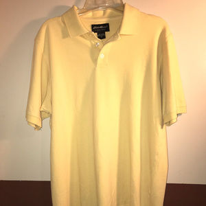 Eddie Bauer Short Sleeve Polo Shirt Yellow M